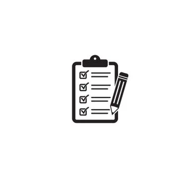Clipboard with pencil vector icon. Stock Illustration