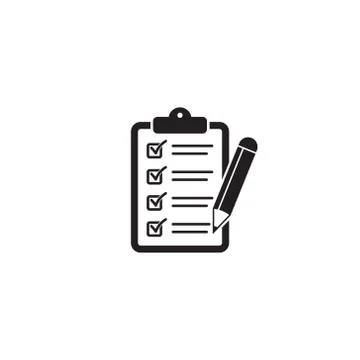 Clipboard with pencil vector icon. Stock Illustration