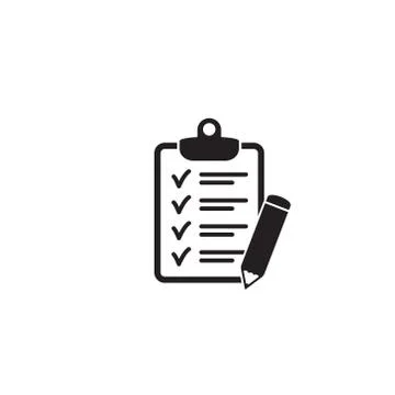 Clipboard with pencil vector icon. Stock Illustration