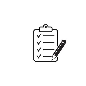 Clipboard with pencil vector icon. Stock Illustration