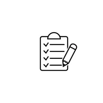 Clipboard with pencil vector icon. Stock Illustration