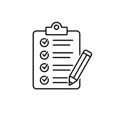 Clipboard with pencil vector icon. Stock Illustration