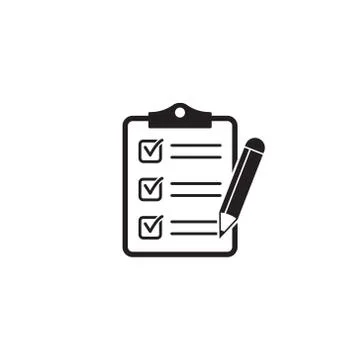 Clipboard with pencil vector icon. Stock Illustration