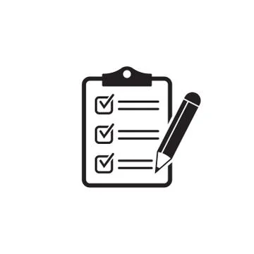 Clipboard with pencil vector icon. Stock Illustration