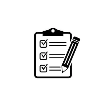 Clipboard with pencil vector icon. Stock Illustration