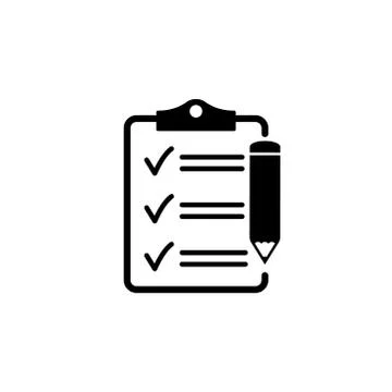 Clipboard with pencil vector icon. Stock Illustration