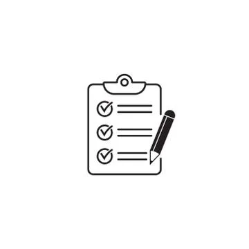 Clipboard with pencil vector icon. Stock Illustration