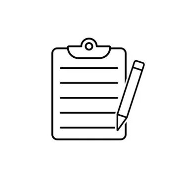 Clipboard with pencil vector icon. Stock Illustration