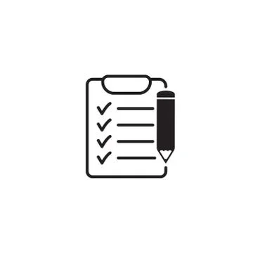 Clipboard with pencil vector icon. Stock Illustration