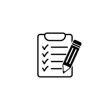 Clipboard with pencil vector icon. Stock Illustration
