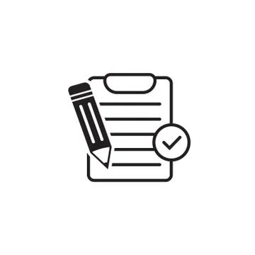 Clipboard with pencil vector icon. Stock Illustration
