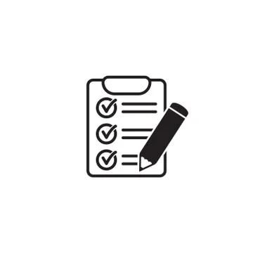 Clipboard with pencil vector icon. Stock Illustration