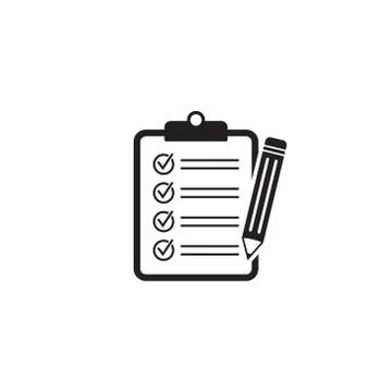 Clipboard with pencil vector icon. Stock Illustration
