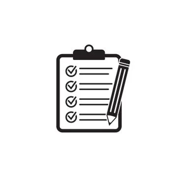 Clipboard with pencil vector icon. Stock Illustration