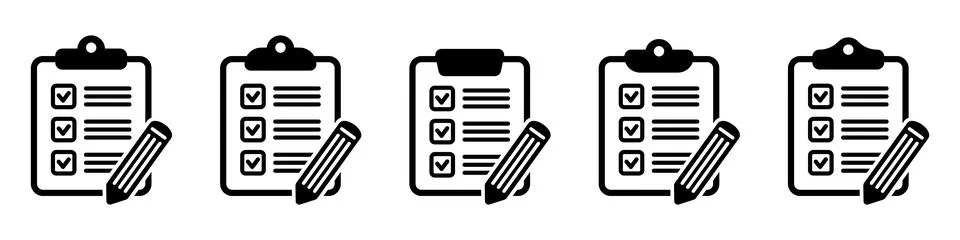 Clipboard with pencil vector icon Stock Illustration