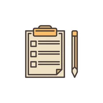 Clipboard with Pencil vector Tasks concept colored icon or symbol 스톡 일러스트