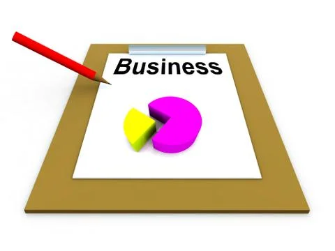 Clipboard With Piechart Stock Illustration