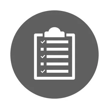 Clipboard, points, checklist icon. Gray vector graphics,. Stock Photos
