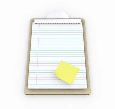 Clipboard with post-it note Foto stock