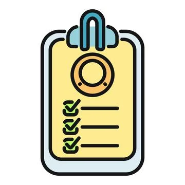 Clipboard presenting completed checklist with checkmarks for tasks Stock Illustration