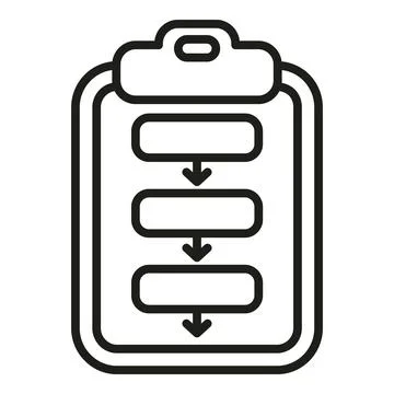 Clipboard realization icon outline vector. Goal mental success Stock Illustration