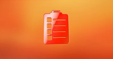 Clipboard Red 3d Icon Stock Footage 72285404