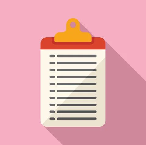 Clipboard report icon flat vector. Document paper Stock Illustration