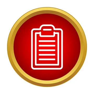 Clipboard report or task list icon button Stock Illustration