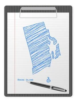 Clipboard Rhode Island map Stock Illustration