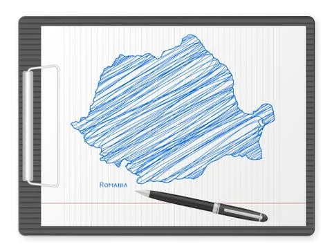 Clipboard romania map Stock Illustration