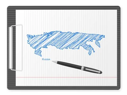 Clipboard russia map Stock Illustration