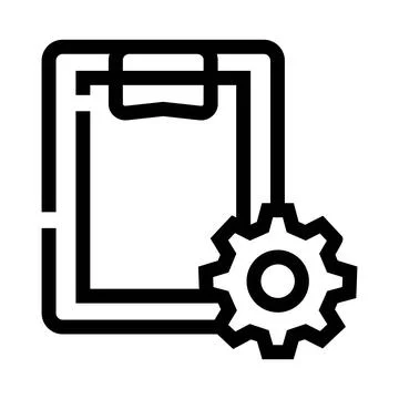 Clipboard settings icon for document configuration management 스톡 일러스트