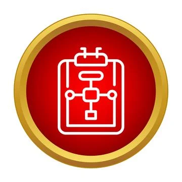 Clipboard showing business process flow chart icon 스톡 일러스트