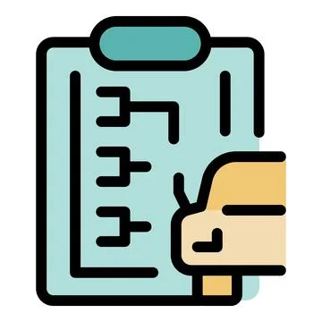 Clipboard showing car diagnostics algorithm Illustrazione stock