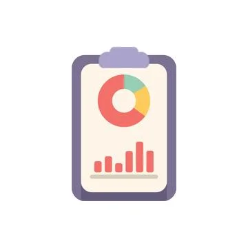 Clipboard showing charts representing data analysis and statistics Illustrazione stock