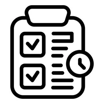 Clipboard showing check marks representing tasks being completed on time Illustrazione stock