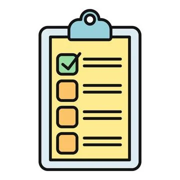 Clipboard showing checklist with completed task icon Stock Illustration