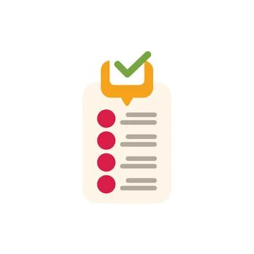Clipboard showing checkmarked completed task list icon Stock Illustration