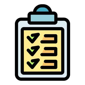 Clipboard showing completed checklist for efficient task management Stockillustratie