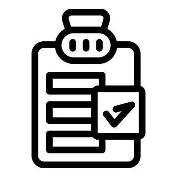 Clipboard showing completed task check mark icon Stock Illustration