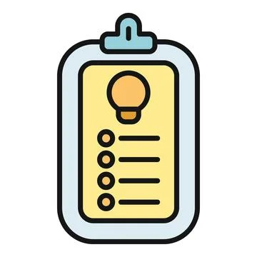 Clipboard showing creative idea generation and planning list イラスト素材