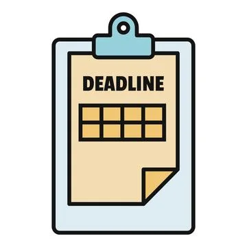 Clipboard showing deadline notification for task management planning Stock Illustration