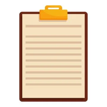 Clipboard showing empty lines for taking notes or writing Stock Illustration