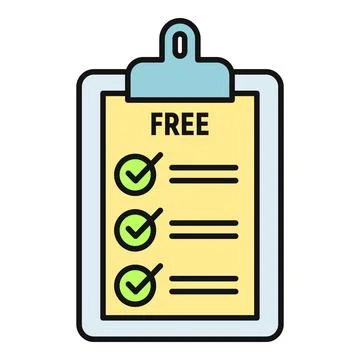 Clipboard showing free checklist with completed tasks Stock Illustration