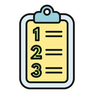 Clipboard showing a numbered to do list with priorities Stock Illustration