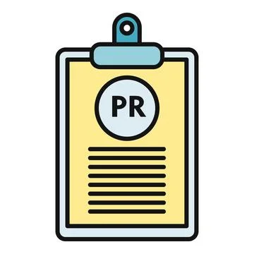 Clipboard showing pr document for public relations communication Stock Illustration