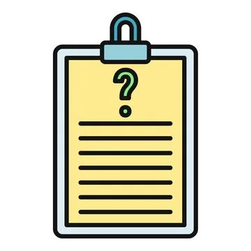 Clipboard showing question mark, document and task icon 스톡 일러스트