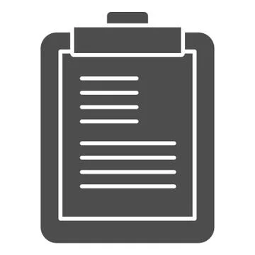 Clipboard solid icon. Notepad, scheduler pad and paper for planning cases symbol Stock-Illustration