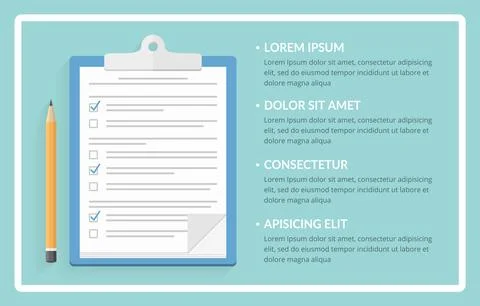 Clipboard with Survey Stock Illustration
