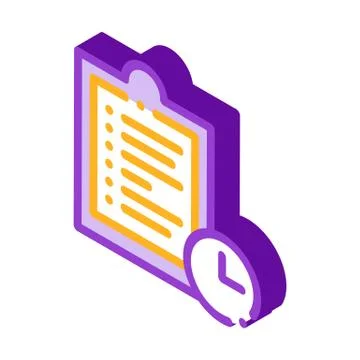 Clipboard Tablet With Tasks isometric icon vector illustration 스톡 일러스트